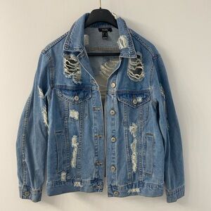 Ripped Denim Jean Jacket - XS